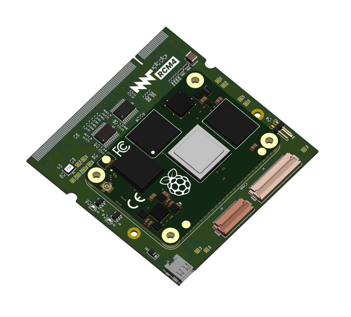 Render of MNT Reform RCM4 adapter with Raspberry Pi CM4